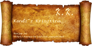 Kenéz Krisztina névjegykártya